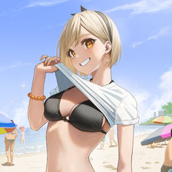 This is a pixiv picture whose title is 細かいことはいいじゃん、入ろ？.