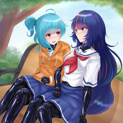 This is a pixiv picture whose title is 【Skeb】ラバーNeon＆ラバーKarina.