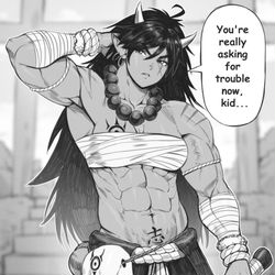 This is a pixiv picture whose title is Big angry oni girl.