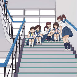 This is a pixiv picture whose title is 学校の階段.