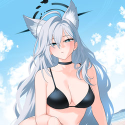 This is a pixiv picture whose title is シロコ＊テラーと海で.