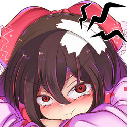 This is a pixiv picture whose title is 勝負に敗北して拗ねる霊夢さん.