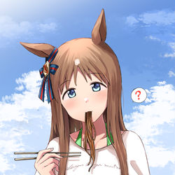 This is a pixiv picture whose title is 猫口焼きそばグラスワンダー.