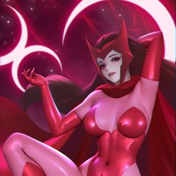 This is a pixiv picture whose title is Scarlet Witch.