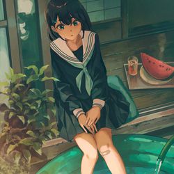 This is a pixiv picture whose title is 涼しい記憶.