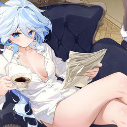 This is a pixiv picture whose title is ☕️出勤前のプリナちゃん☕️.