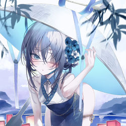 This is a pixiv picture whose title is 葉一（燈籠流し）.