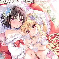 This is a pixiv picture whose title is ウェディング×ランジェリー.
