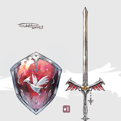 This is a pixiv picture whose title is エアームドモチーフの武器(ポケモン).