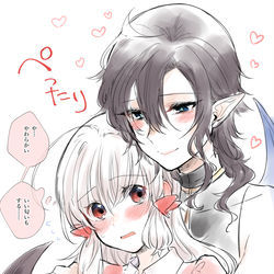 This is a pixiv picture whose title is 少女と悪魔の百合らくがきまとめ.
