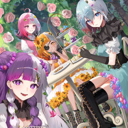 This is a pixiv picture whose title is 四季のティータイム🌸🌻🍇❄️.