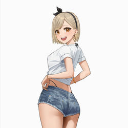 This is a pixiv picture whose title is 海の家、看板娘.