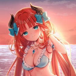 This is a pixiv picture whose title is 水着ニィロウちゃん.