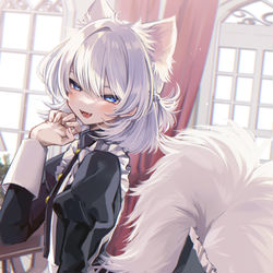 This is a pixiv picture whose title is サモエド系メイド.