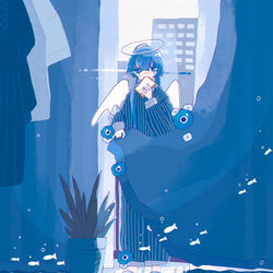 This is a pixiv picture whose title is 明け方/薄暮.
