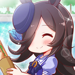 This is a pixiv picture whose title is 【ウマ娘】ライスとパリ観光（おでかけ）.
