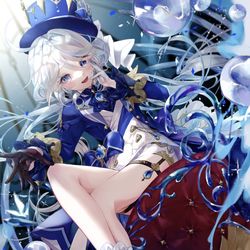 This is a pixiv picture whose title is 審判も盤上の話.