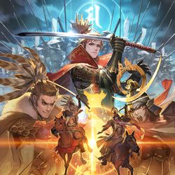 This is a pixiv picture whose title is 『戦国炎舞-KIZNA-』10周年記念イラスト.