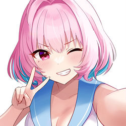 This is a pixiv picture whose title is 自撮りあむ.