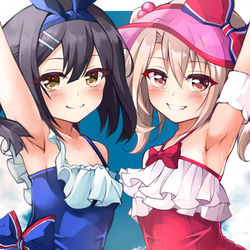 This is a pixiv picture whose title is 水着イリヤ☆美遊.