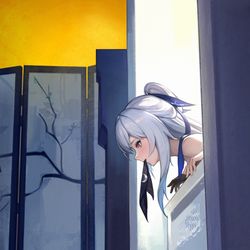 This is a pixiv picture whose title is 镜流.