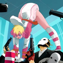 This is a pixiv picture whose title is GWENPOOL IN A DIAPER MISSION.