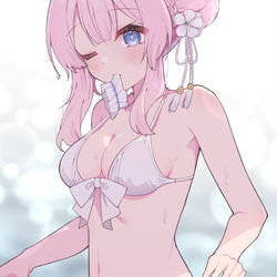 This is a pixiv picture whose title is ちょっと…暑いですね….
