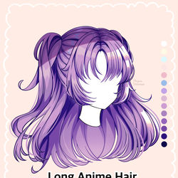 This is a pixiv picture whose title is Long Anime Hair Shading Tutorial.