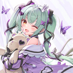 This is a pixiv picture whose title is ぶいっ💜.