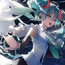 This is a pixiv picture whose title is ミクさんおめでとう！.