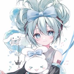 This is a pixiv picture whose title is シナモンミク.