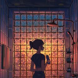 This is a pixiv picture whose title is 夕日が沈むまで.