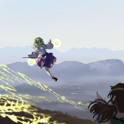 This is a pixiv picture whose title is 早苗さん/孫美天.