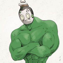 This is a pixiv picture whose title is マッチョデス.