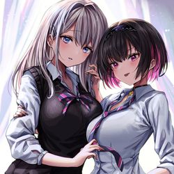 This is a pixiv picture whose title is 志乃と恋（しのとれん）.