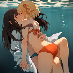 This is a pixiv picture whose title is 分け合う呼吸.