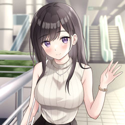 This is a pixiv picture whose title is 「お待たせしました」.