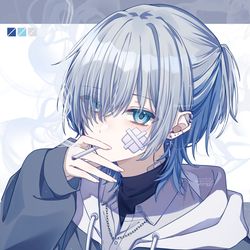 This is a pixiv picture whose title is ウルフハーフアップ♰.