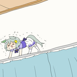 This is a pixiv picture whose title is カーテンレールから降りられなくなったセイネコちゃん.
