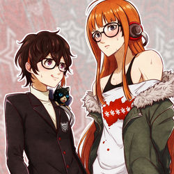 This is a pixiv picture whose title is 変装も怪盗団の嗜み.