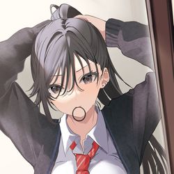 This is a pixiv picture whose title is ポニテ.