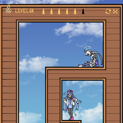 This is a pixiv picture whose title is ノーコンなキリノを煽るフブキ.