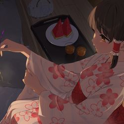 This is a pixiv picture whose title is 霊夢.