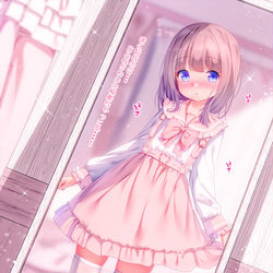 This is a pixiv picture whose title is 初めてお部屋で女装した男の娘.