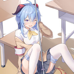 This is a pixiv picture whose title is 值日生 甘雨.