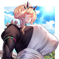 This is a pixiv picture whose title is お嬢様系メイド.