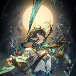 This is a pixiv picture whose title is 饮月.