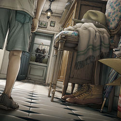 This is a pixiv picture whose title is ノックの音.