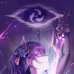 This is a pixiv picture whose title is Raiden Shogun.