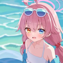 This is a pixiv picture whose title is 「先生、隣空いてるよ～」.